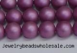 CSB1632 15.5 inches 8mm round matte shell pearl beads wholesale