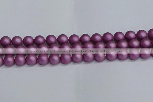 CSB1635 15.5 inches 14mm round matte shell pearl beads wholesale