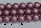 CSB1640 15.5 inches 4mm round matte shell pearl beads wholesale