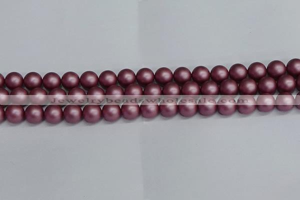 CSB1642 15.5 inches 8mm round matte shell pearl beads wholesale