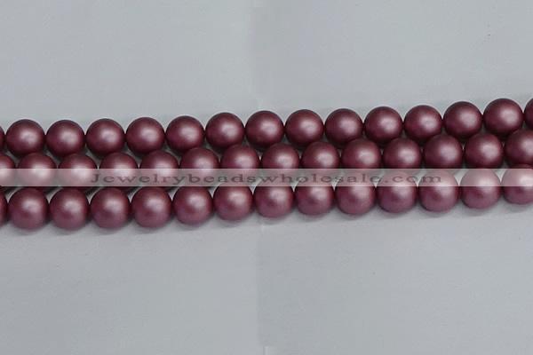 CSB1644 15.5 inches 12mm round matte shell pearl beads wholesale