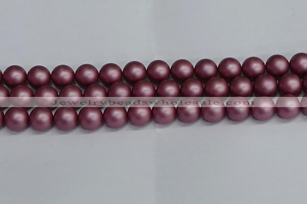 CSB1645 15.5 inches 14mm round matte shell pearl beads wholesale