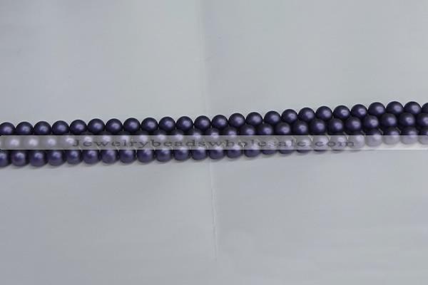 CSB1650 15.5 inches 4mm round matte shell pearl beads wholesale