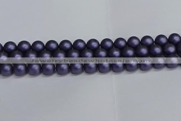 CSB1655 15.5 inches 14mm round matte shell pearl beads wholesale