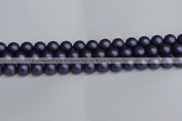 CSB1664 15.5 inches 12mm round matte shell pearl beads wholesale