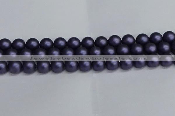 CSB1665 15.5 inches 14mm round matte shell pearl beads wholesale