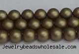 CSB1670 15.5 inches 4mm round matte shell pearl beads wholesale