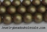 CSB1672 15.5 inches 8mm round matte shell pearl beads wholesale