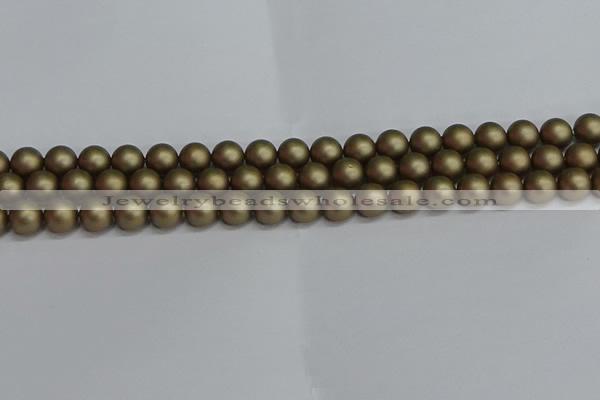 CSB1672 15.5 inches 8mm round matte shell pearl beads wholesale