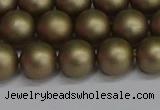 CSB1673 15.5 inches 10mm round matte shell pearl beads wholesale