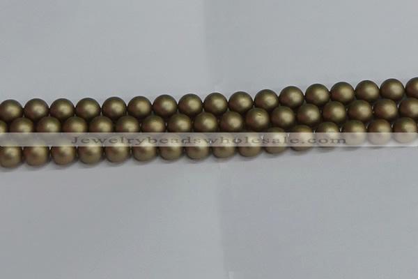 CSB1673 15.5 inches 10mm round matte shell pearl beads wholesale