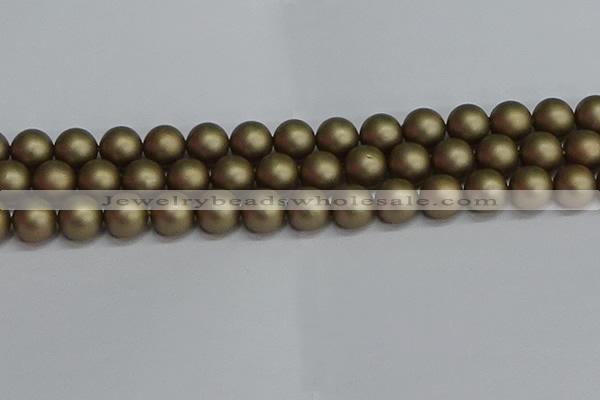 CSB1674 15.5 inches 12mm round matte shell pearl beads wholesale