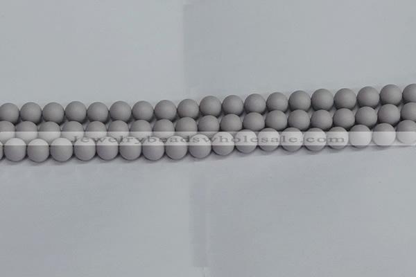 CSB1680 15.5 inches 4mm round matte shell pearl beads wholesale