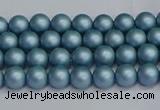 CSB1710 15.5 inches 4mm round matte shell pearl beads wholesale