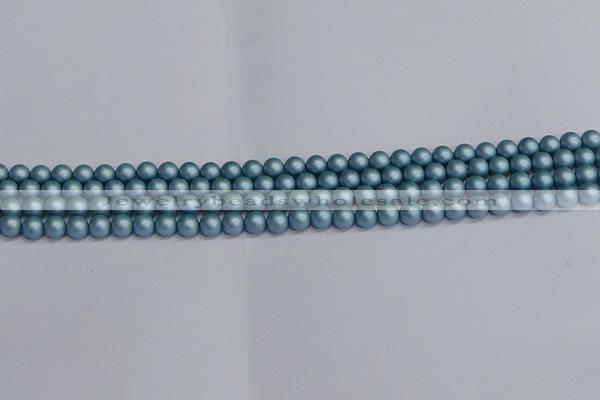 CSB1710 15.5 inches 4mm round matte shell pearl beads wholesale