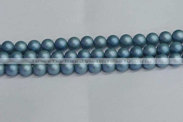 CSB1715 15.5 inches 14mm round matte shell pearl beads wholesale