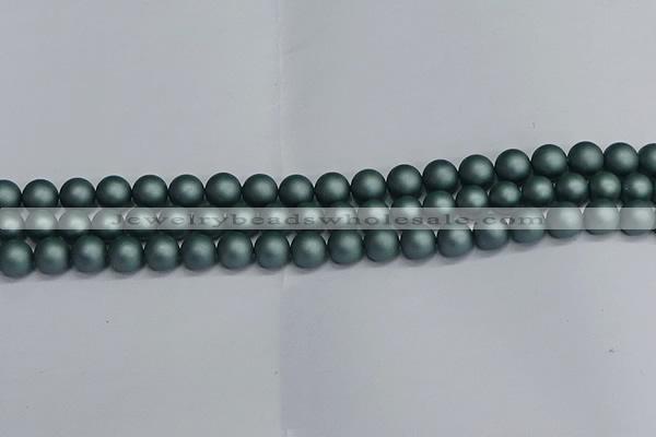 CSB1722 15.5 inches 8mm round matte shell pearl beads wholesale