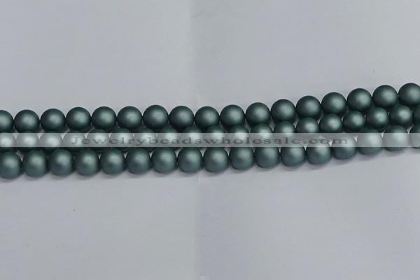 CSB1723 15.5 inches 10mm round matte shell pearl beads wholesale