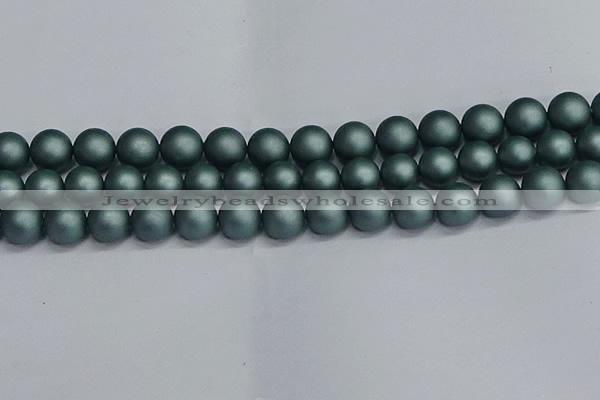 CSB1725 15.5 inches 14mm round matte shell pearl beads wholesale