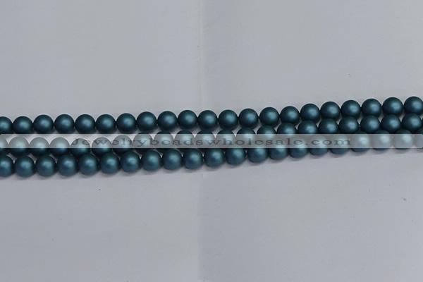 CSB1730 15.5 inches 4mm round matte shell pearl beads wholesale