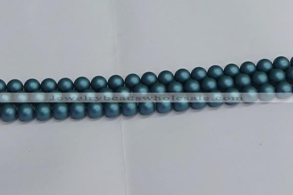 CSB1732 15.5 inches 8mm round matte shell pearl beads wholesale