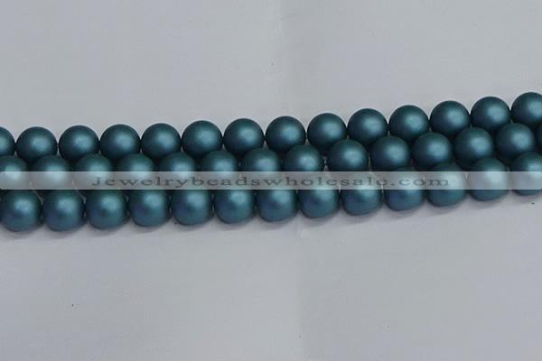 CSB1735 15.5 inches 14mm round matte shell pearl beads wholesale