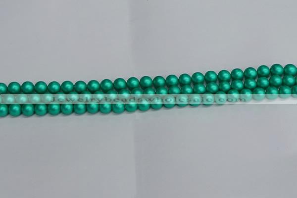 CSB1750 15.5 inches 4mm round matte shell pearl beads wholesale