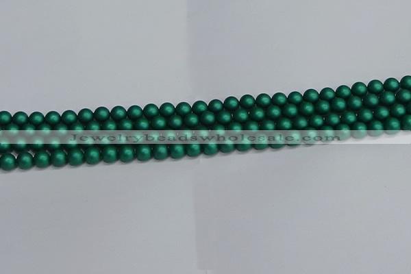 CSB1760 15.5 inches 4mm round matte shell pearl beads wholesale