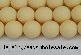 CSB1801 15.5 inches 6mm faceetd round matte shell pearl beads