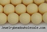 CSB1802 15.5 inches 8mm faceetd round matte shell pearl beads