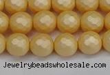 CSB1822 15.5 inches 8mm faceetd round matte shell pearl beads