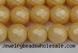 CSB1824 15.5 inches 12mm faceetd round matte shell pearl beads