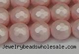 CSB1834 15.5 inches 12mm faceetd round matte shell pearl beads