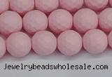 CSB1841 15.5 inches 6mm faceetd round matte shell pearl beads