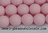 CSB1842 15.5 inches 8mm faceetd round matte shell pearl beads