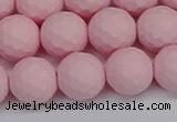 CSB1843 15.5 inches 10mm faceetd round matte shell pearl beads