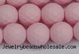 CSB1844 15.5 inches 12mm faceetd round matte shell pearl beads