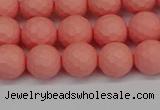 CSB1851 15.5 inches 6mm faceetd round matte shell pearl beads