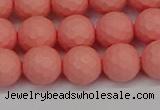 CSB1852 15.5 inches 8mm faceetd round matte shell pearl beads