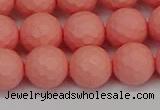 CSB1853 15.5 inches 10mm faceetd round matte shell pearl beads