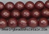 CSB1861 15.5 inches 6mm faceetd round matte shell pearl beads