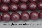 CSB1871 15.5 inches 6mm faceetd round matte shell pearl beads