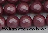 CSB1874 15.5 inches 12mm faceetd round matte shell pearl beads