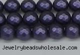 CSB1891 15.5 inches 6mm faceted round matte shell pearl beads