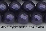 CSB1894 15.5 inches 12mm faceted round matte shell pearl beads