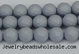 CSB1931 15.5 inches 6mm faceted round matte shell pearl beads