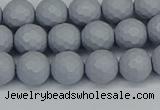 CSB1932 15.5 inches 8mm faceted round matte shell pearl beads