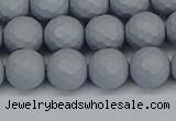 CSB1933 15.5 inches 10mm faceted round matte shell pearl beads