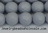 CSB1935 15.5 inches 14mm faceted round matte shell pearl beads