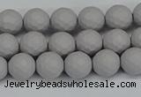 CSB1941 15.5 inches 6mm faceted round matte shell pearl beads